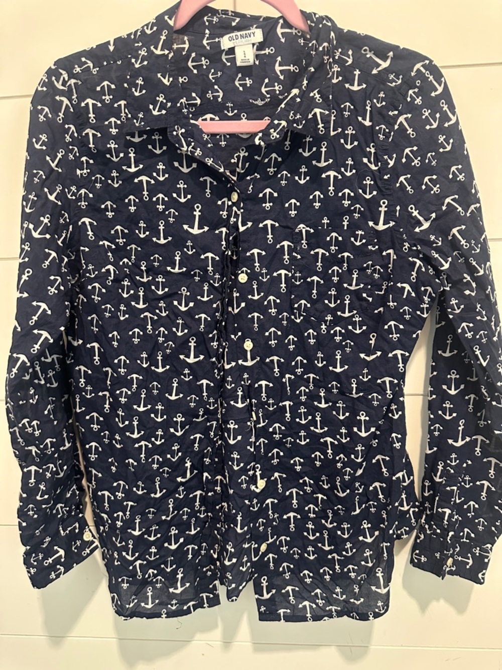 Anchor Print Long-Sleeve Shirt